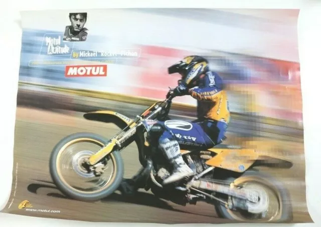 AFFICHE HUILE MOTUL 2001 MOTO CROSS WORLD CHAMPION MICKAEL "ROCKET" PICHON 60x80