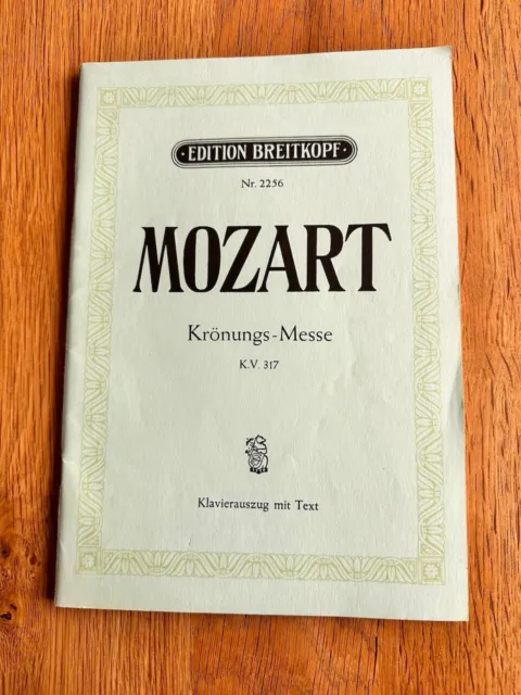 Klaviernoten Mozart Krönungs-Messe KV 317 Edition Breitkopf Nr. 2256