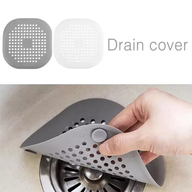 2 pcs Bathroom Kitchen Waste Sink Strainer Hair Filter Drain Net Catcher Cover