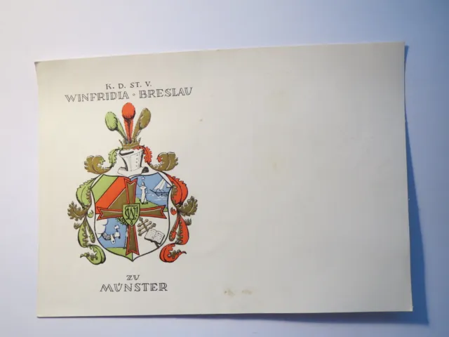 Münster - KDStV Winfridia Breslau - Wappen - Karte / Studentika
