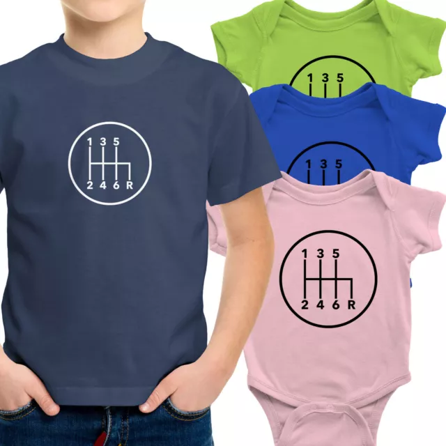 6 Speed Manual Transmission Toddler Kids Youth T-Shirt Baby Bodysuit Car Gearbox