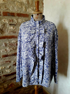 CHEMISIER CHEMISE à jabot T.XL CACHAREL VINTAGE 80 Cacharel blouse sz XL
