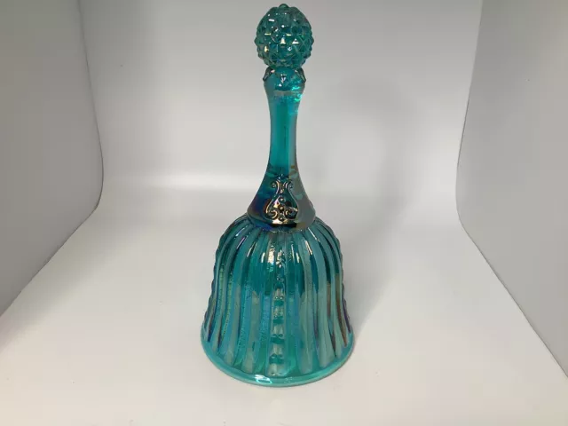 Fenton Aqua Iridescent Carnival Glass Bell