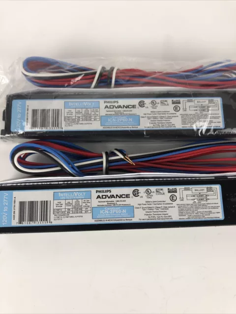 2NEW- Philips Advance Centium ICN-2P60-N IntelliVolt Electronic Ballast 120-277V 2