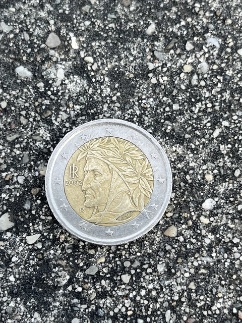 pièce de 2 euros 🇮🇹 Italie rare 2002 dante alighieri.
