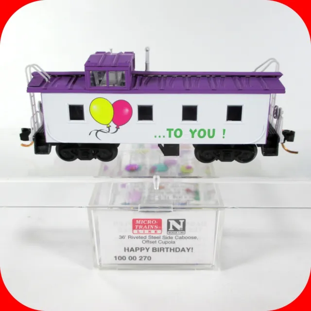 N Scale *HAPPY BIRTHDAY TO YOU* 36' Caboose w/ Glitter - Micro Trains 100 00 270