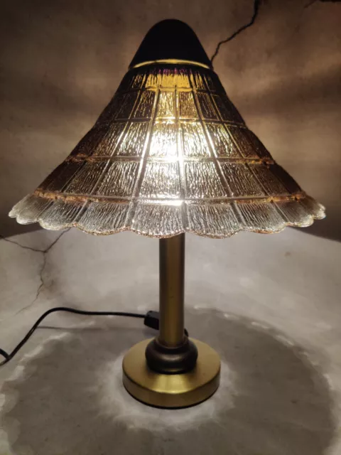 LAMPADA DA TAVOLO vintage Peill & Putzler paralume in vetro vetro vetro  fumo anni 70 EUR 100,00 - PicClick IT