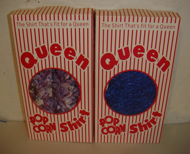 2 Magic Scarf Queen Pop Corn Shirts MIB Neat Shirts