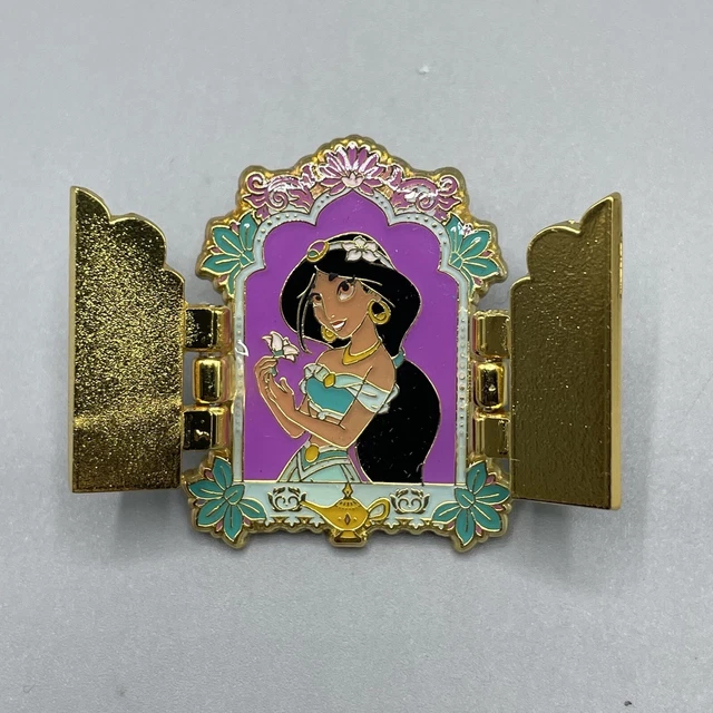 LOUNGEFLY JASMINE HINGED Window Pin Disney Princess Aladdin New Open