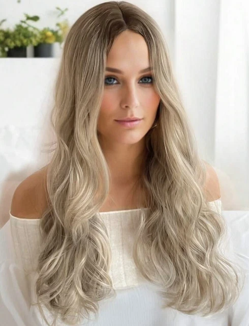 Perruque Femme Blond Doré Clair - Synthétique Ondulée 40cm, Bonnet Moyen Avec Attaches