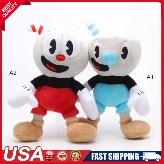 2pcs Cuphead & Mugman Plush Mecup And Brocup Stuffed Doll Kids Toy Gift 2022