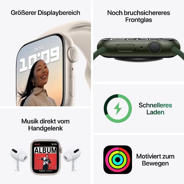 Apple Watch Series 7 41mm RED GPS WiFi Aluminium Gehäuse HervorragendRefurbished 5