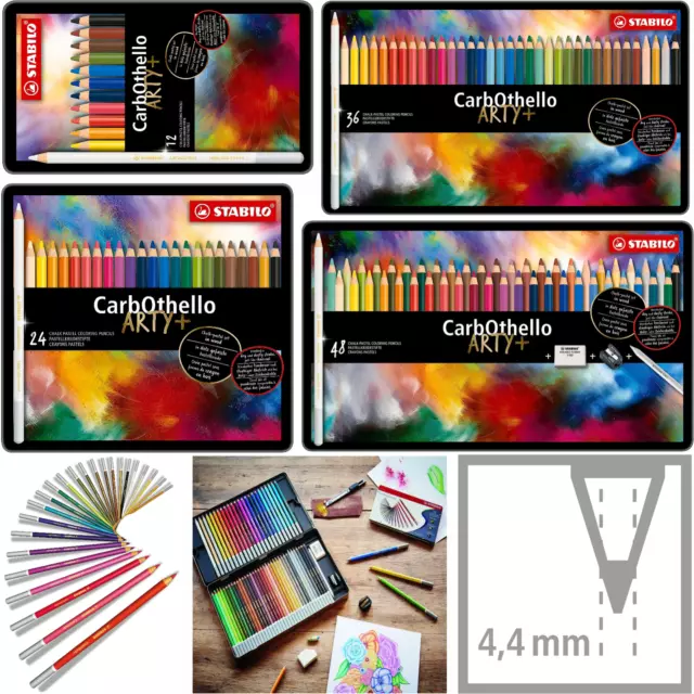 Chalk-Pastel Pencil - STABILO CarbOthello ARTY+ - Assorted Tin Sizes and Colours