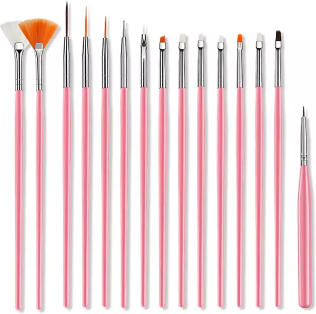 Set Di Pennelli per Unghie 15 Pcs Professionali Pennelli Nail Art Set Pennelli U