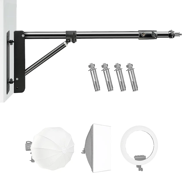 Anillo GSYX Anillo Luz Montaje en Pared Triángulo Boom Brazo con 180 Rotación Flexible Máximo