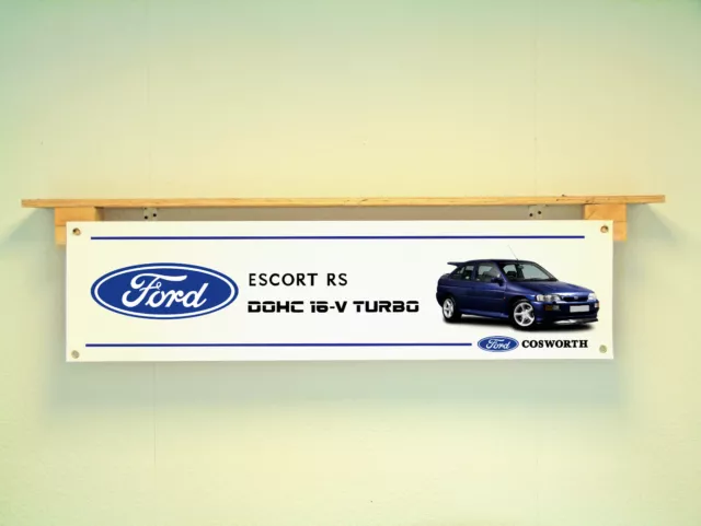 Ford Escort Cosworth RS Banner Car Show Garage Workshop pvc sign poster