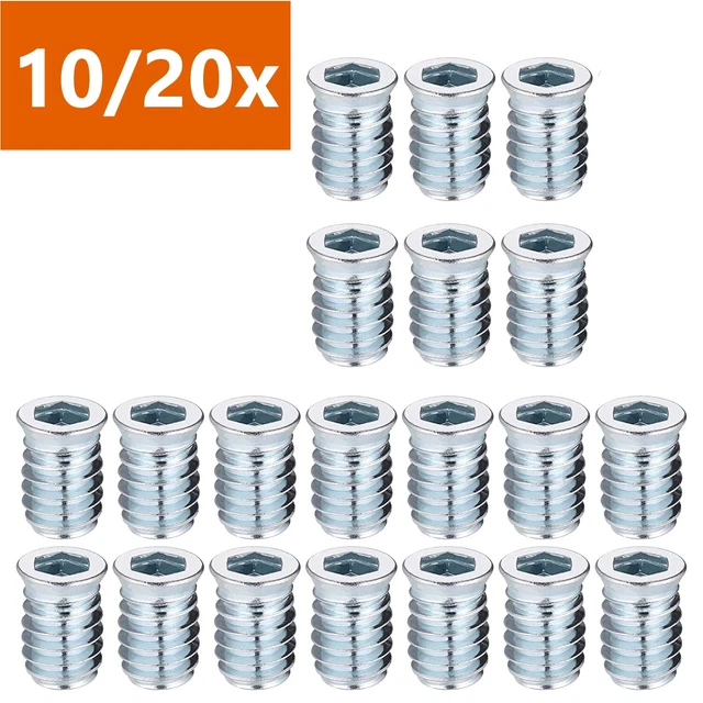 20/10x manguitos de tornillo M6 M8 M10 tuerca de tornillo manguitos de tornillo hexagonal interior