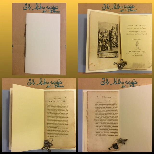 Stampa Incisione in rame 22 ottobre Santa Maria Salomè Vite dei Santi 1819