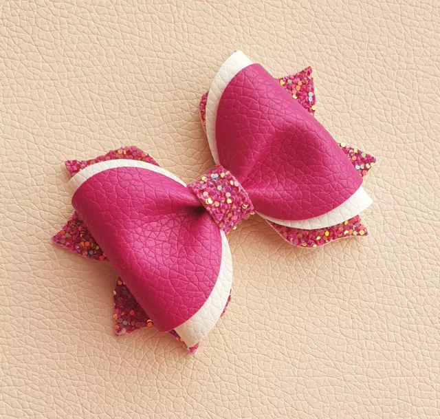 5 inch Pinch Overlay double tails Plastic Hair Bow template