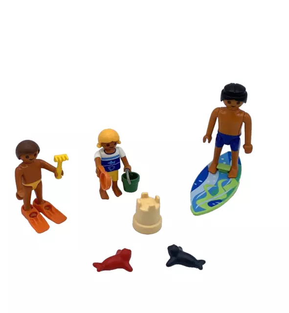 Playmobil Figur Surfer Kinder Urlaub Strand Flossen Robben Sandburg Surfbrett