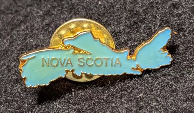Vintage Nova Scotia Map Lapel Pin Canada Province Travel Souvenir Shape Outline