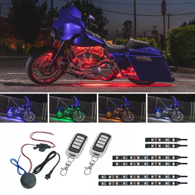 NEW LEDGLOW 6pc ADVANCED MILLION COLOR LED SMD MOTORCYCLE ACCENT GLOW LIGHTS KIT