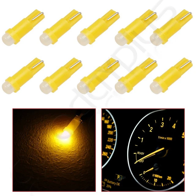 10X T5 Instrument Cluster Panel Gauge Dash Led Bulb Light 17 57 37 73 74 Yellow