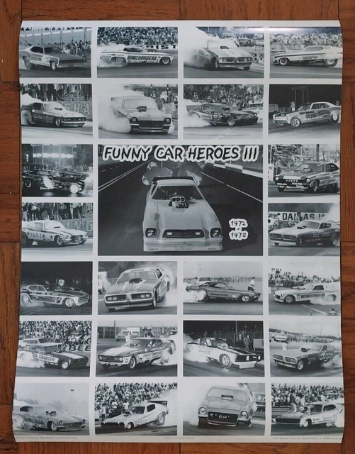 Funny Car Heroes III Poster NHRA Drag Racing 18" x 24" Bob McClurg photographs Funny Car Heroes III Poster NHRA Drag Racing 18" x 24" Bob McClurg photographs