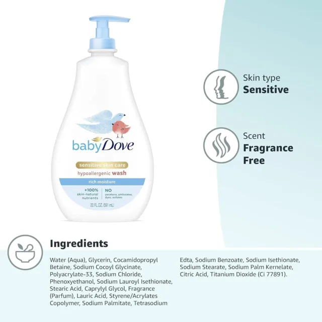 Baby Dove Head to Toe Wash for Sensitive Skin X1 400ml 3