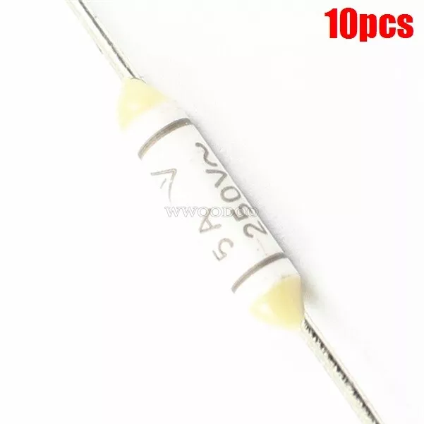 10Pcs Elcut Umi Microtemp Thermal Fuse Axial Type 225R Tf Cutoff 150℃ 5A 250V ss