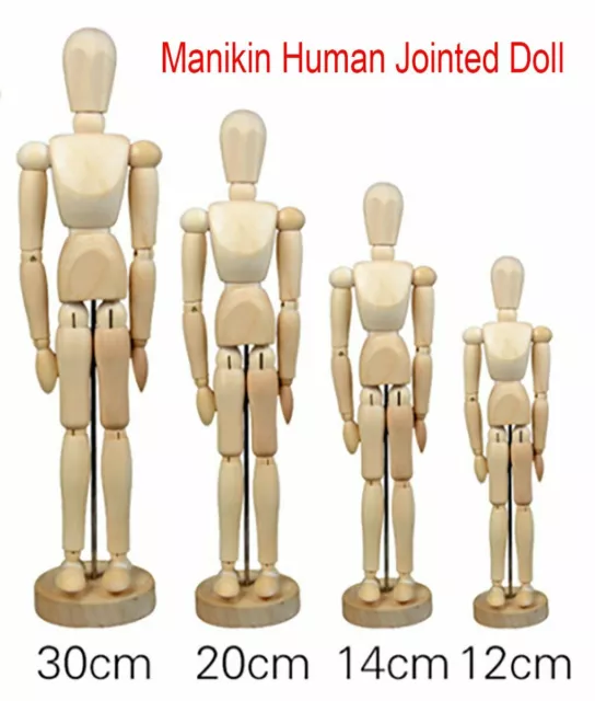 30.5cm/12 Inch Wooden Human Body Drawing Mannequin With Stand - Flexible  Joints Artist Manikin Wood Model - Articulated Unisex Art Figure For  Sketchin