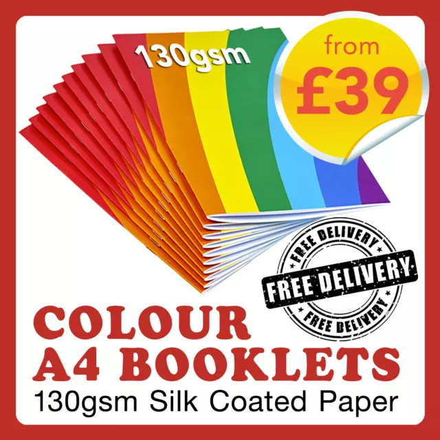 A4 Stapled Brochures Booklet Printing 130GSM - FREE DELIVERY