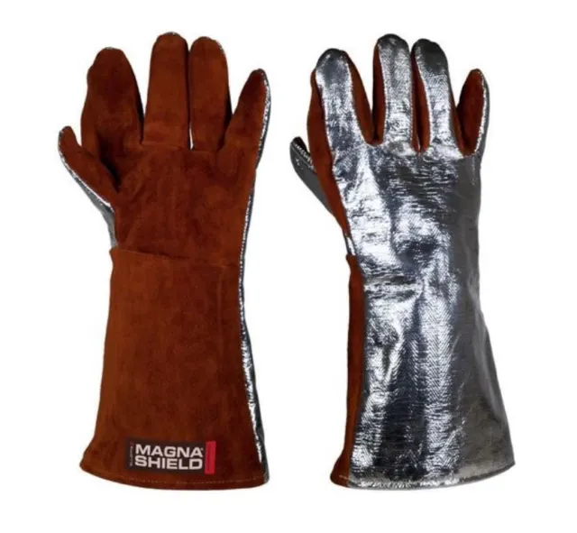 Hi Temp Glove MagnaShield Aluminised Preox Gloves-Pyrocore Leather Palm APG16WSP