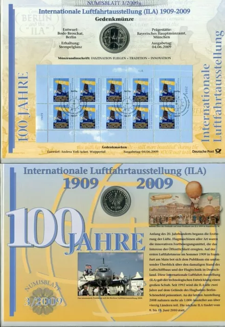 Numisblatt 3/2009 mit 10 Euro BRD 2009 Silber "Int. Luftfahrtausstellung"