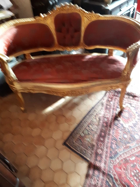 Canapé Banquette Louis XV En Chêne - Garniture Rubelli Ivoire, Style 18e