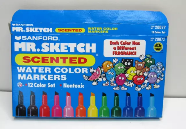 Vintage Sanford Mr. Sketch Scented Water Color Markers Set of 12 6A