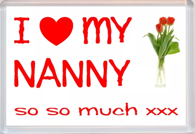 I Love My Nanny - Jumbo Fridge Magnet  Novelty Gift Present