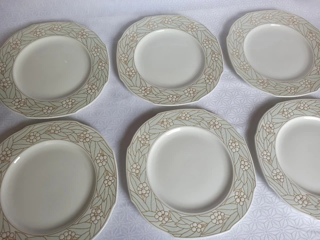6 Dinner Plates Earthenware Of Heinrich Villeroy et Boch Model Green Romance B