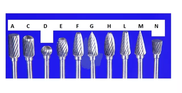 Form A5 Zylinder Z5 Hartmetall HM Bit  Fräser 3mm Schaft, 5 Ø ETHMF-A5