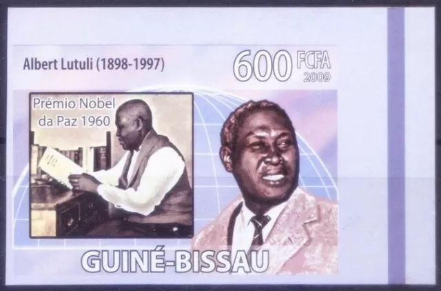 Guinea Bissau 2009 MNH Imperf, Albert Lutuli, 1st Black Nobel Peace Prize winner
