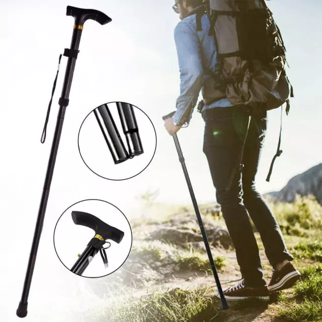 Foldable Walking Stick Travel Cane Aluminum Alloy Adjustable Height' P2Y0 2