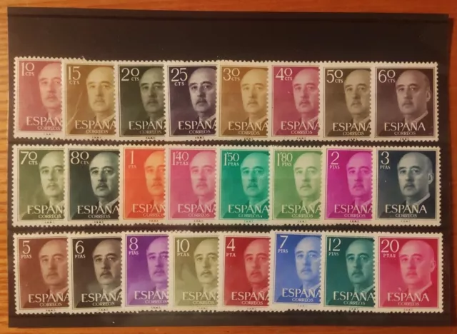 LOTE DE 24 SELLOS DE FRANCO NUEVOS DE 1955 (Excepto el sello de 2 pesetas rojo)