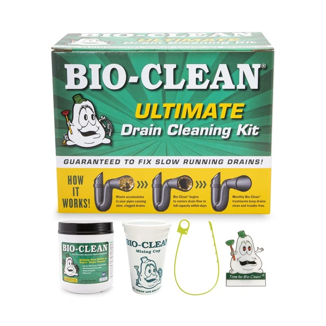 BIOCLEAN ULTIMATE DRAIN Cleaning Kit Cleans Drains Septic Tanks