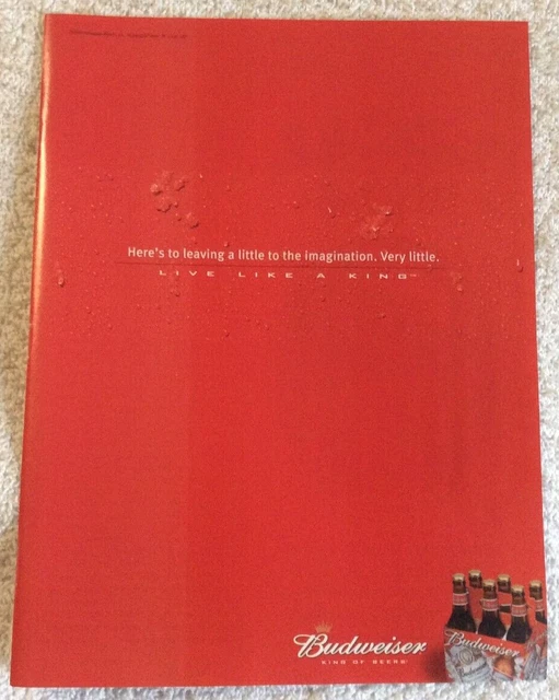 Budweiser King Of Beers Live Like A King Vintage Print Ad 2002 A-5