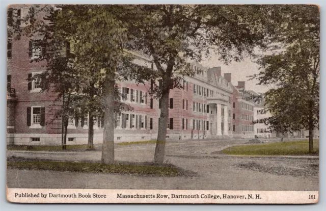 Postcard Massachusetts Row, Dartmouth College, Hanover NH S102