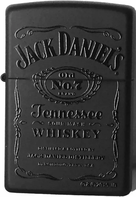 Zippo 1512,   "Jack Daniels" Old No. 7 Lighter, Black Matte Finish