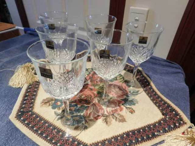 Straight from china cabinet never been used 6 beautiful Luminarc crystal glasses 3