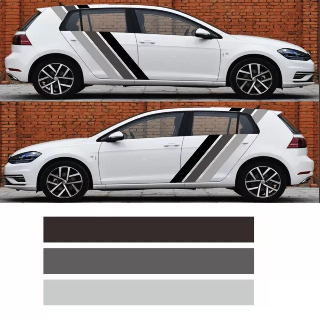 2PCS Car Door Side Stripes Skirt Stickers For Volkswagen VW UP Tuning  Accessories Auto Decor Vinyl Film Decals Graphics
