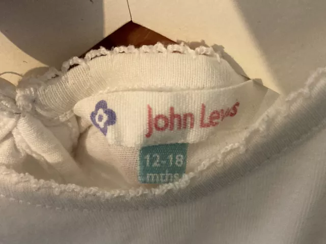 Chemise blanche fille John Lewis 12-18 mois à manches casquette 2