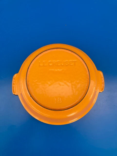 Plat Le Creuset En Fonte Orange Diamètre 13 Cm - Vintage Made In France - Bon état